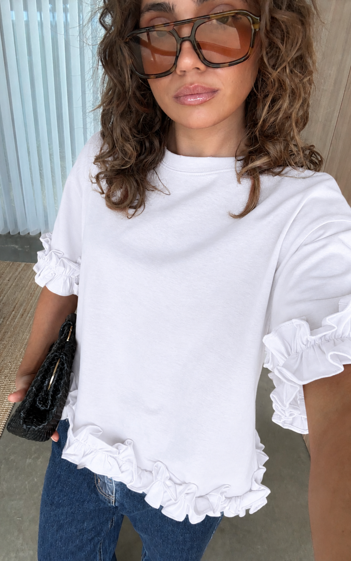 Ruffle Tee - Ivory