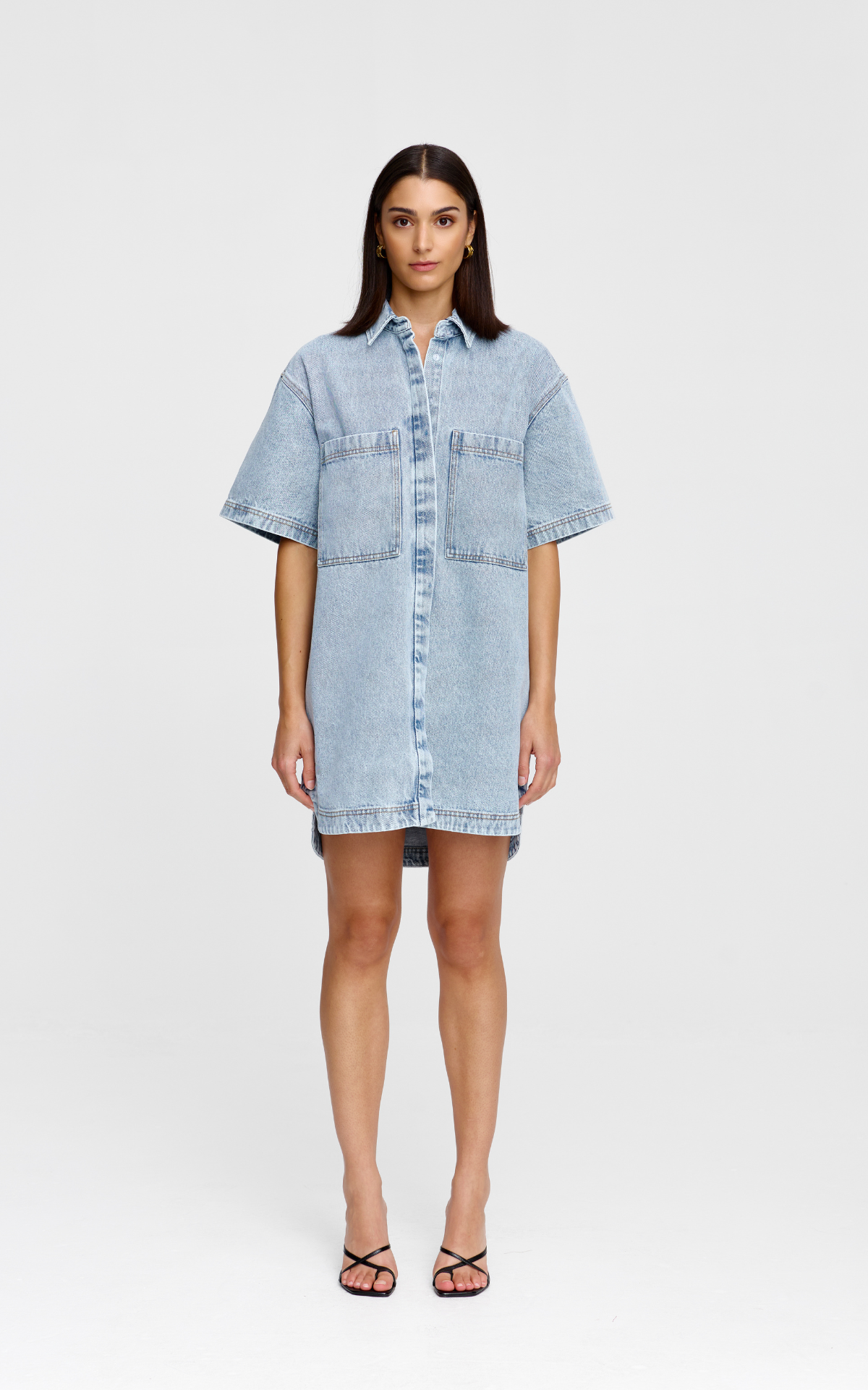 Freya Dress - Light Wash Denim