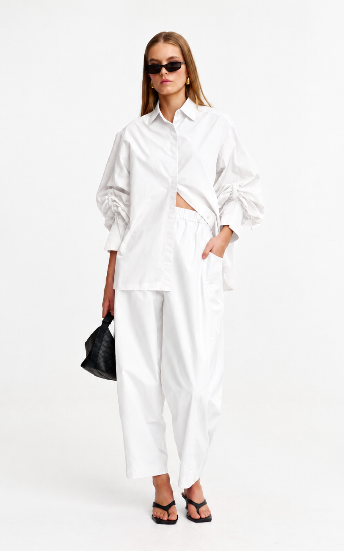 Andi Pant - Ivory Poplin