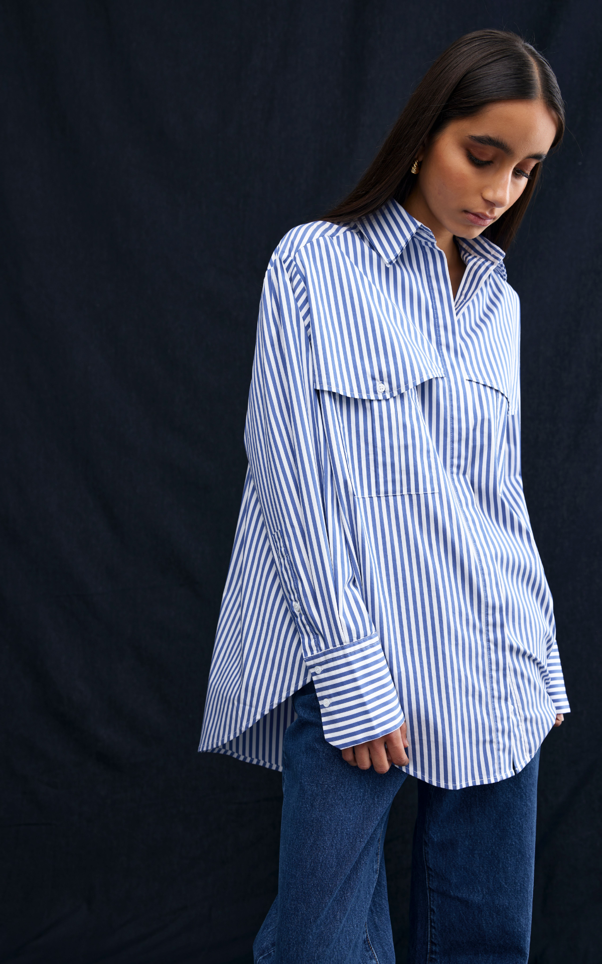 Riley Shirt - Navy/White stripe