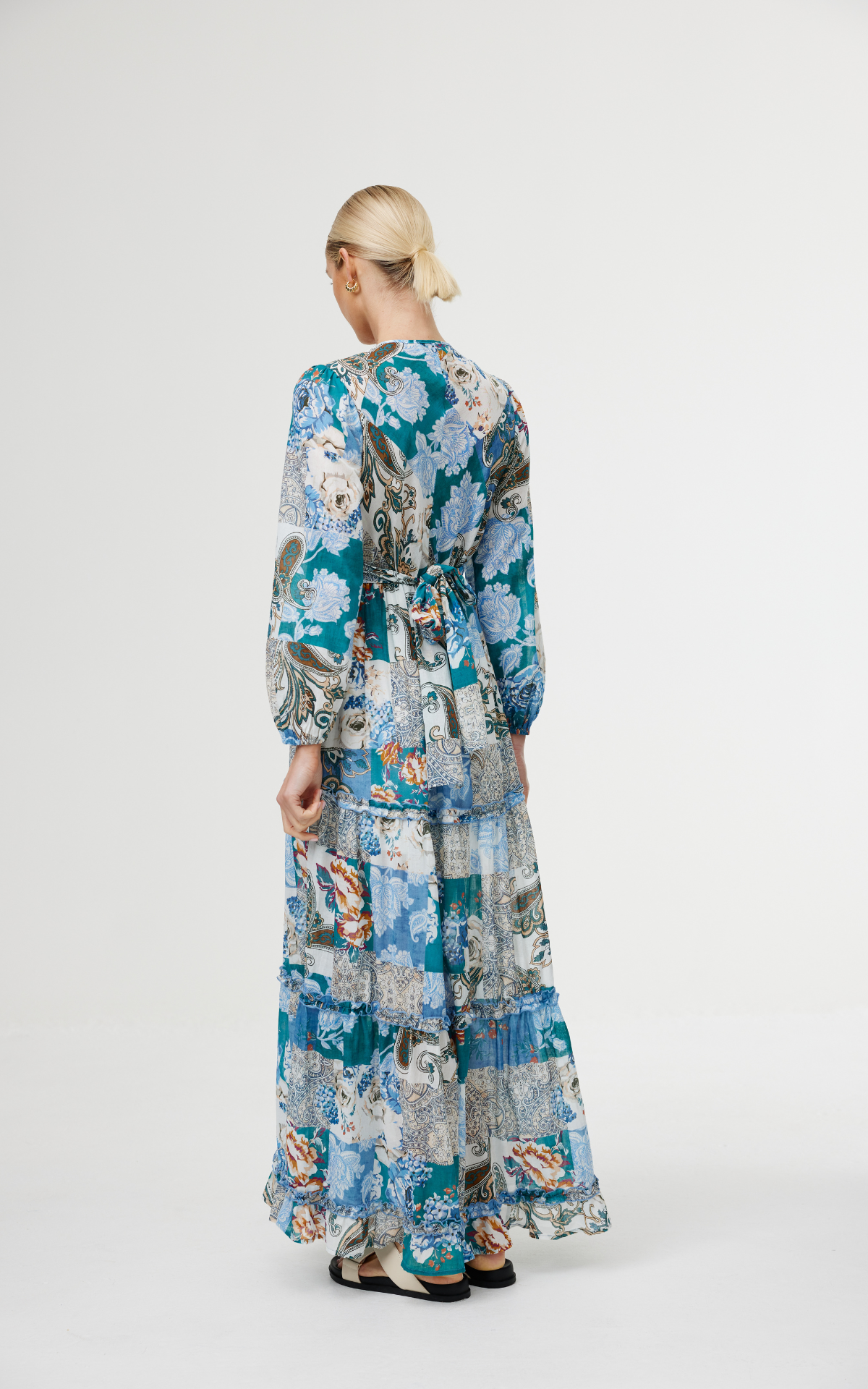 Lili Dress - Cyan Patchwork