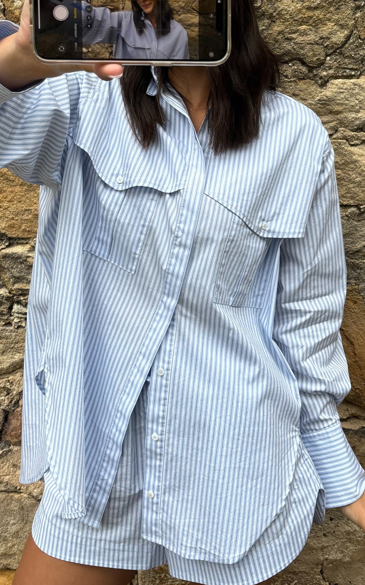 Riley Shirt - Blue Pinstripe