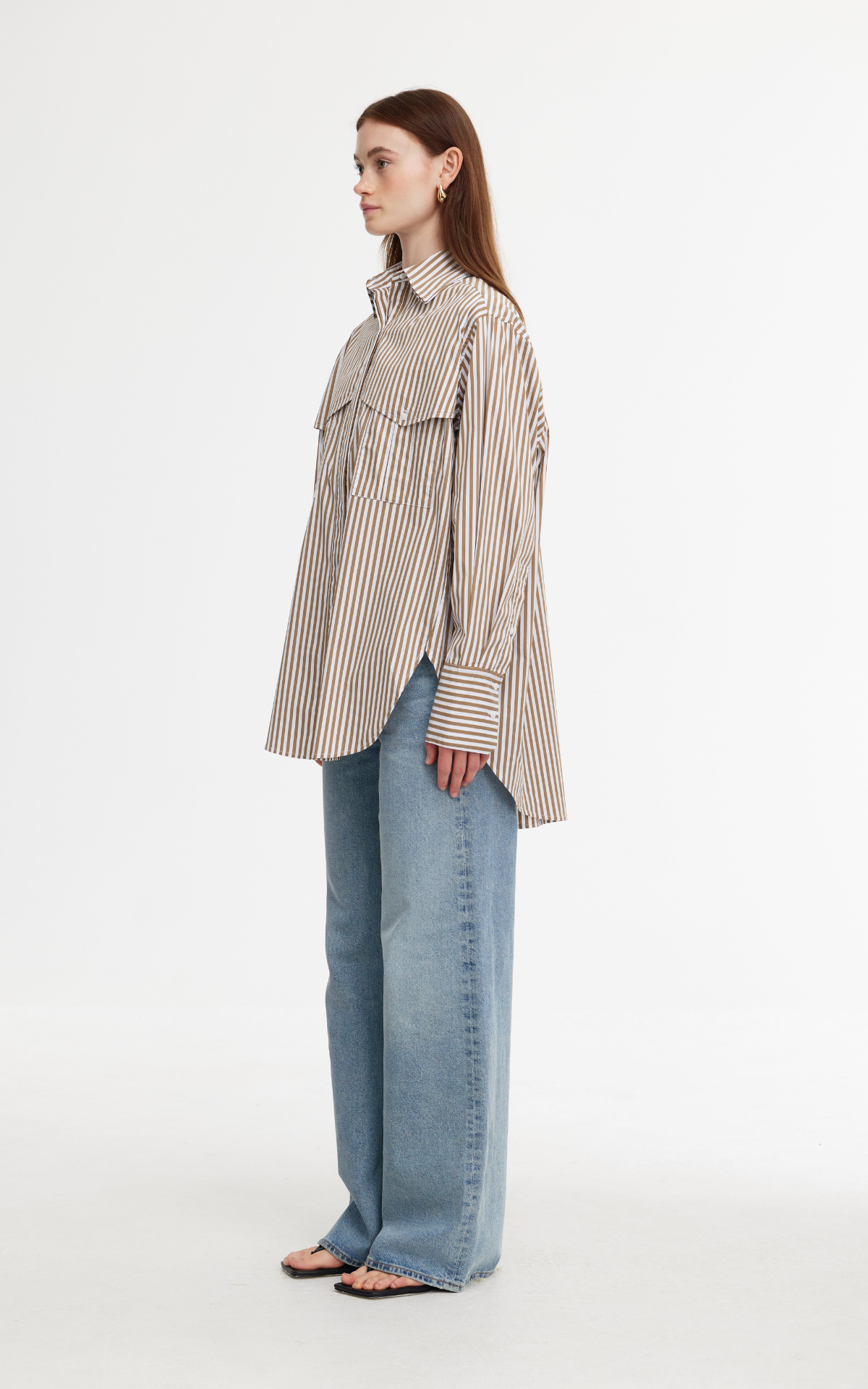 Riley Shirt - Stone/Ivory Stripe