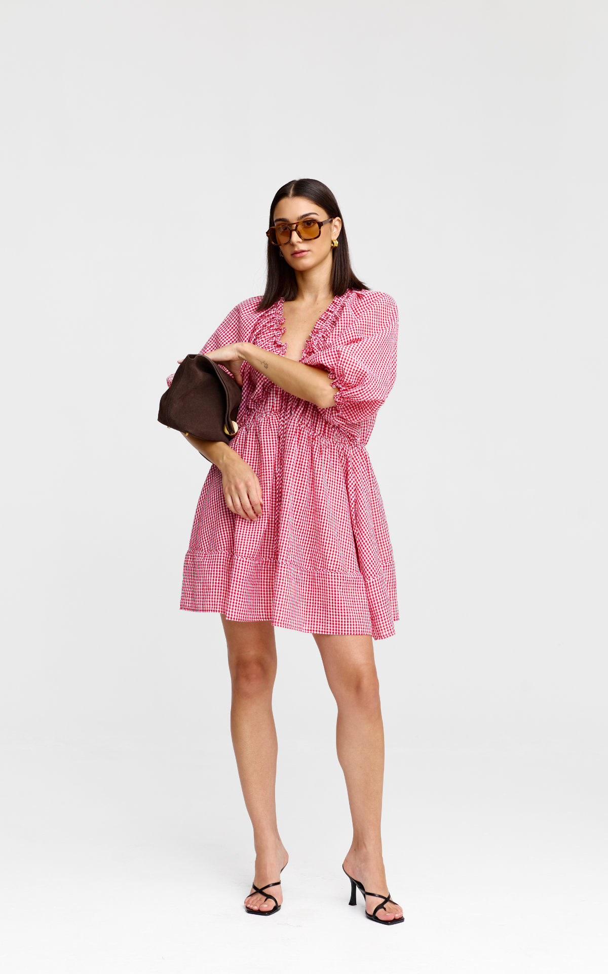 Pia Mini Dress - Red Gingham