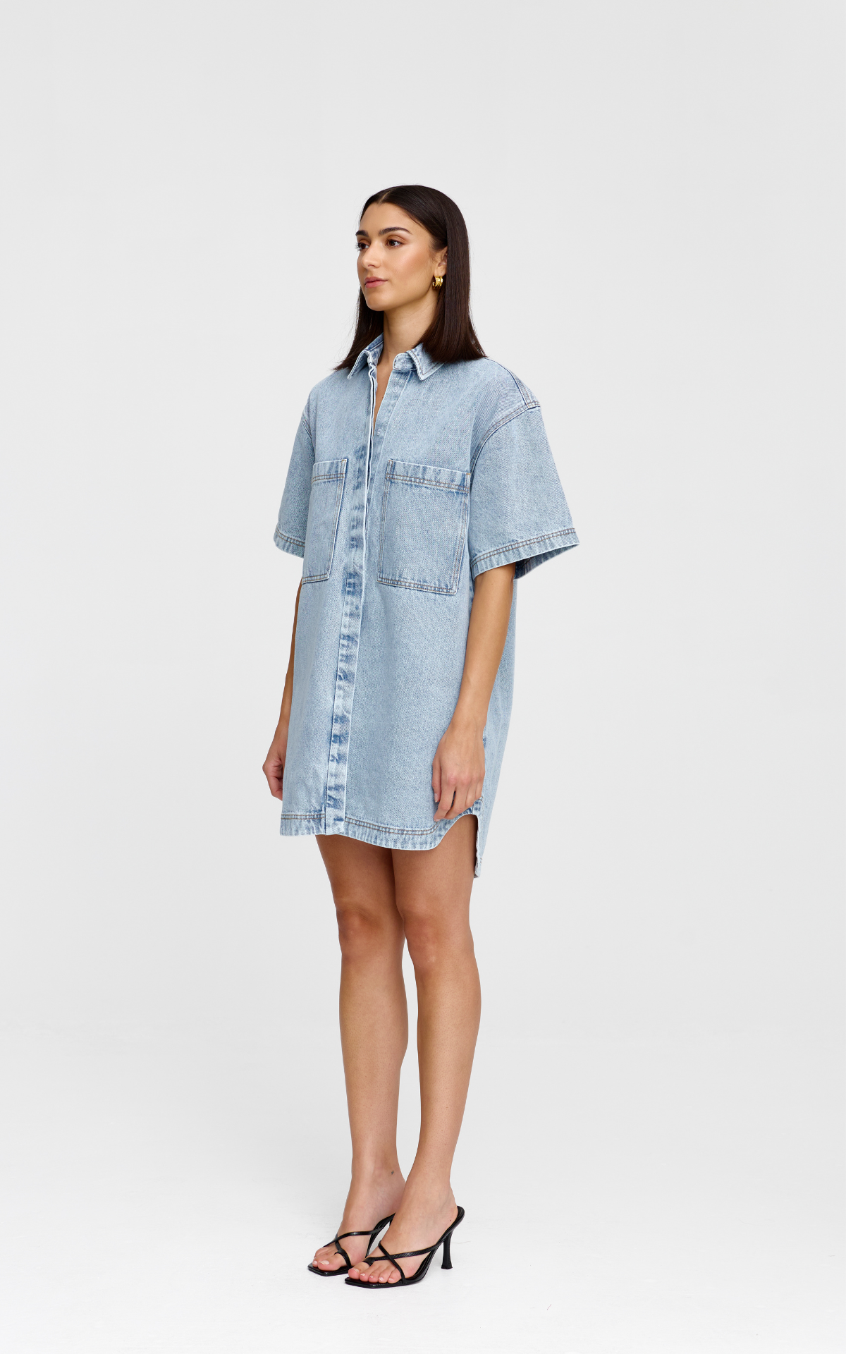 Freya Dress - Light Wash Denim