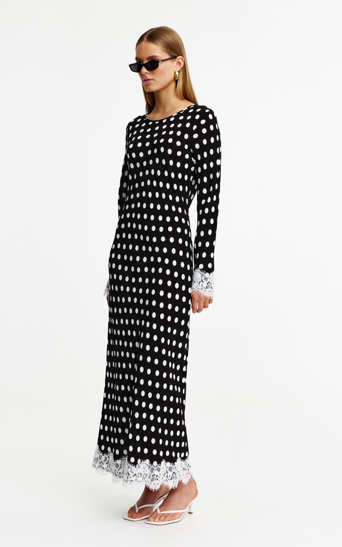 Nadia Lace Dress - Navy Spot