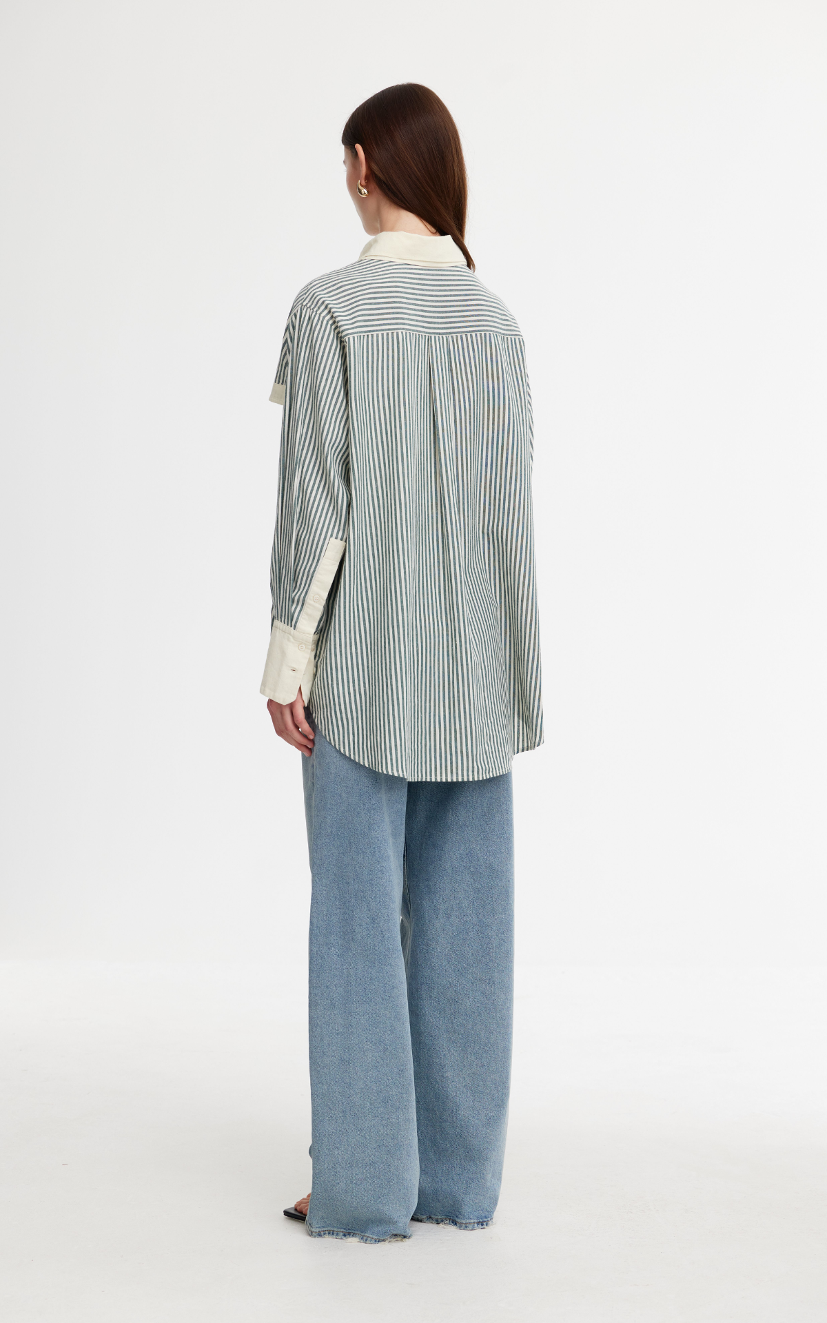 Ruby Shirt - Green/Stone Stripe