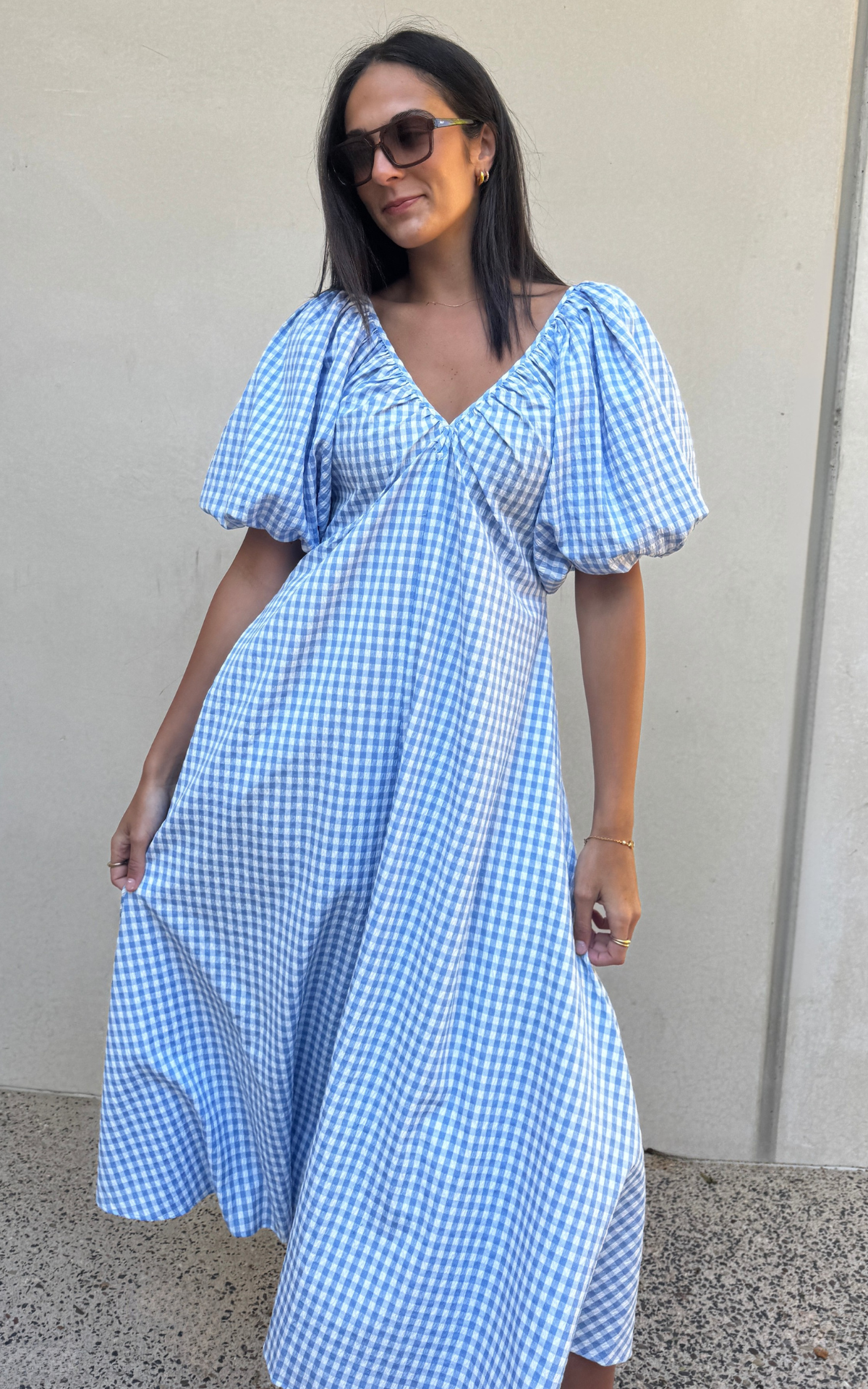 Mimi Dress - Blue Gingham