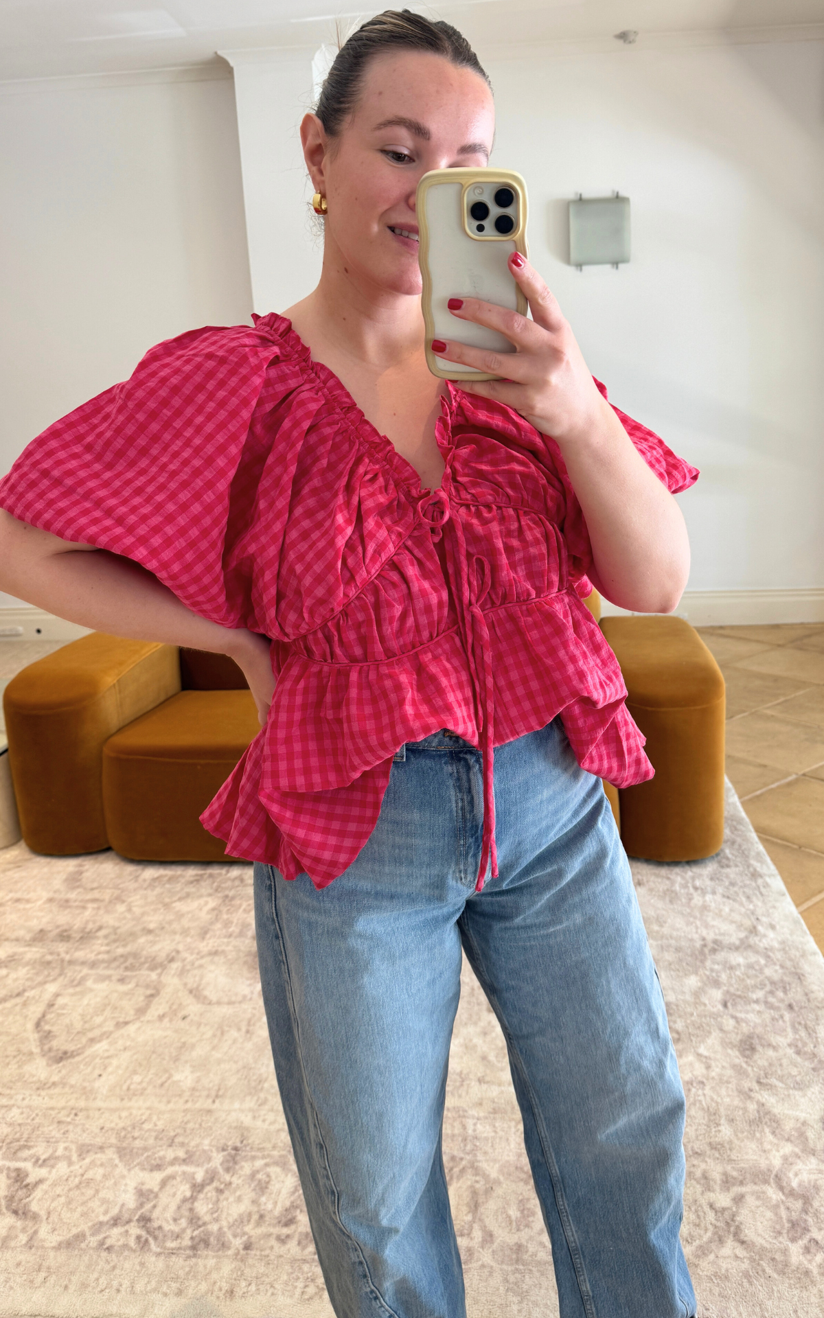 Pia Top - Rosas Gingham