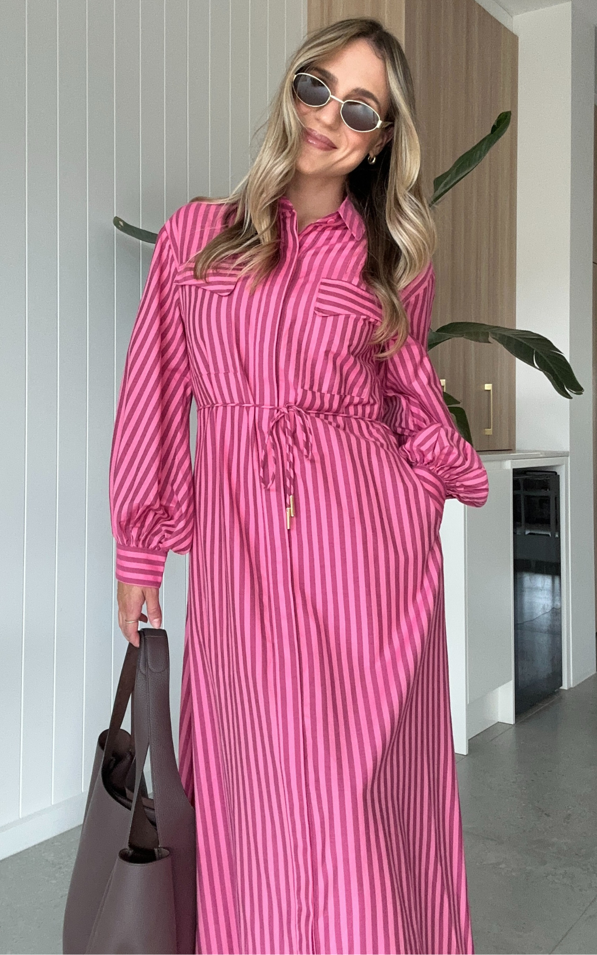 Laurel Dress - Raspberry Stripe