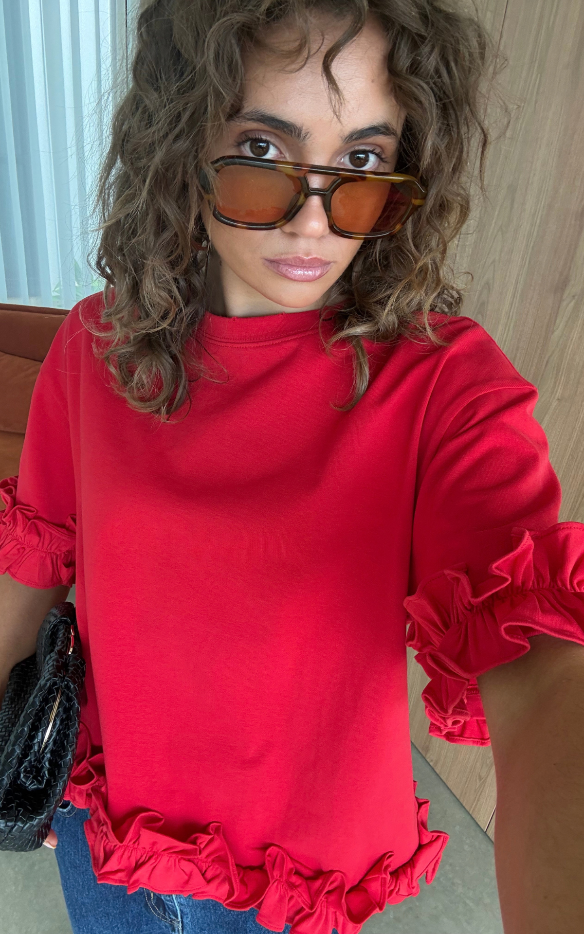 Ruffle Tee - Red