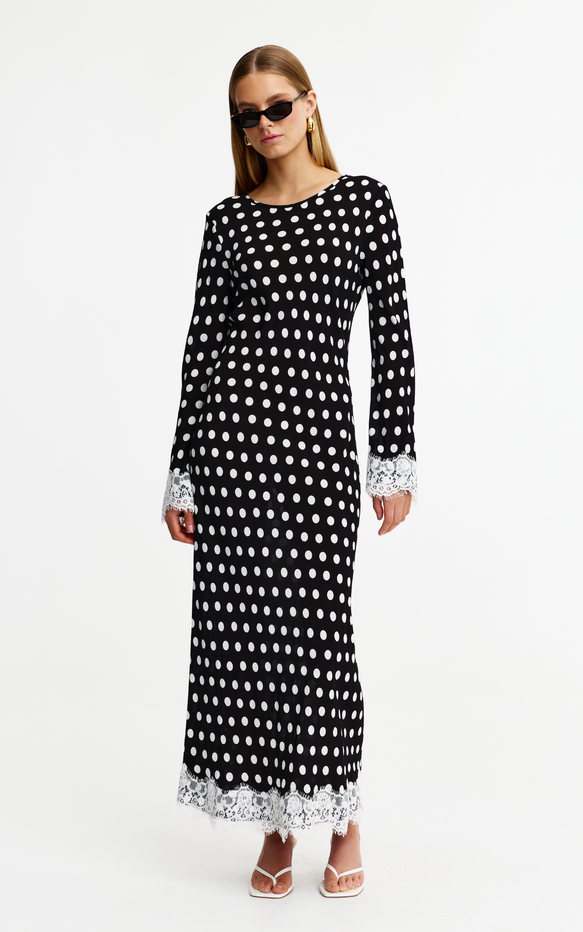 Nadia Lace Dress - Navy Spot