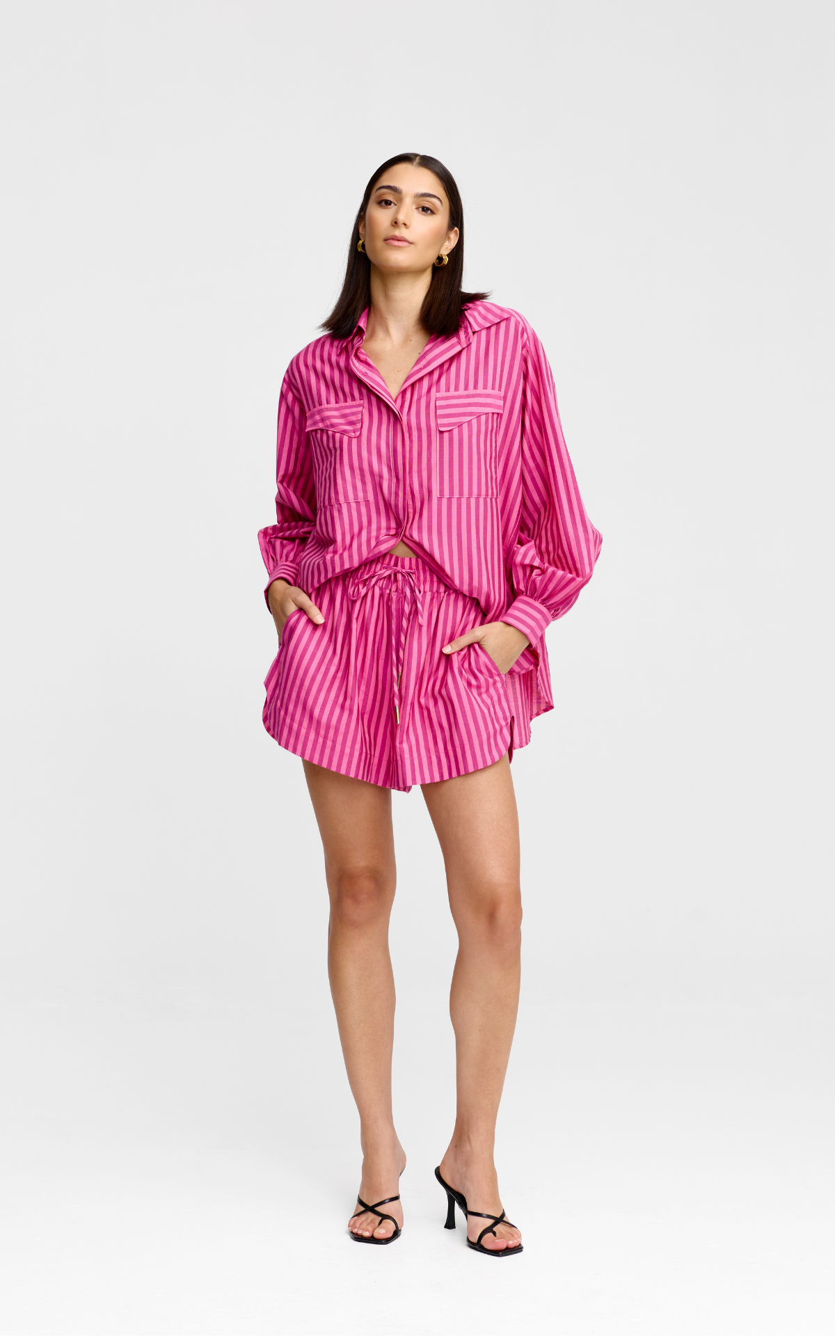 Laurel Shirt - Raspberry Stripe