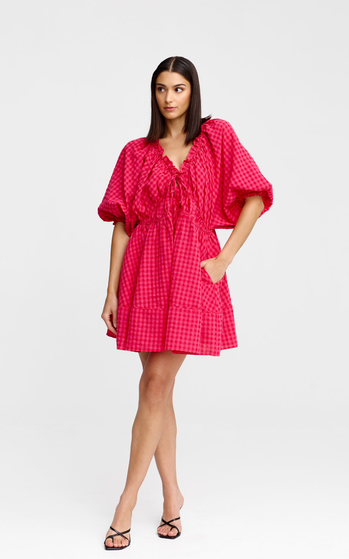 Pia Mini Dress - Rosas Gingham