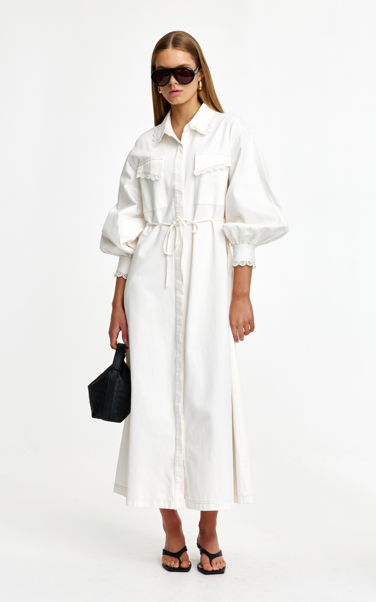 Laurel Dress - Ivory Denim
