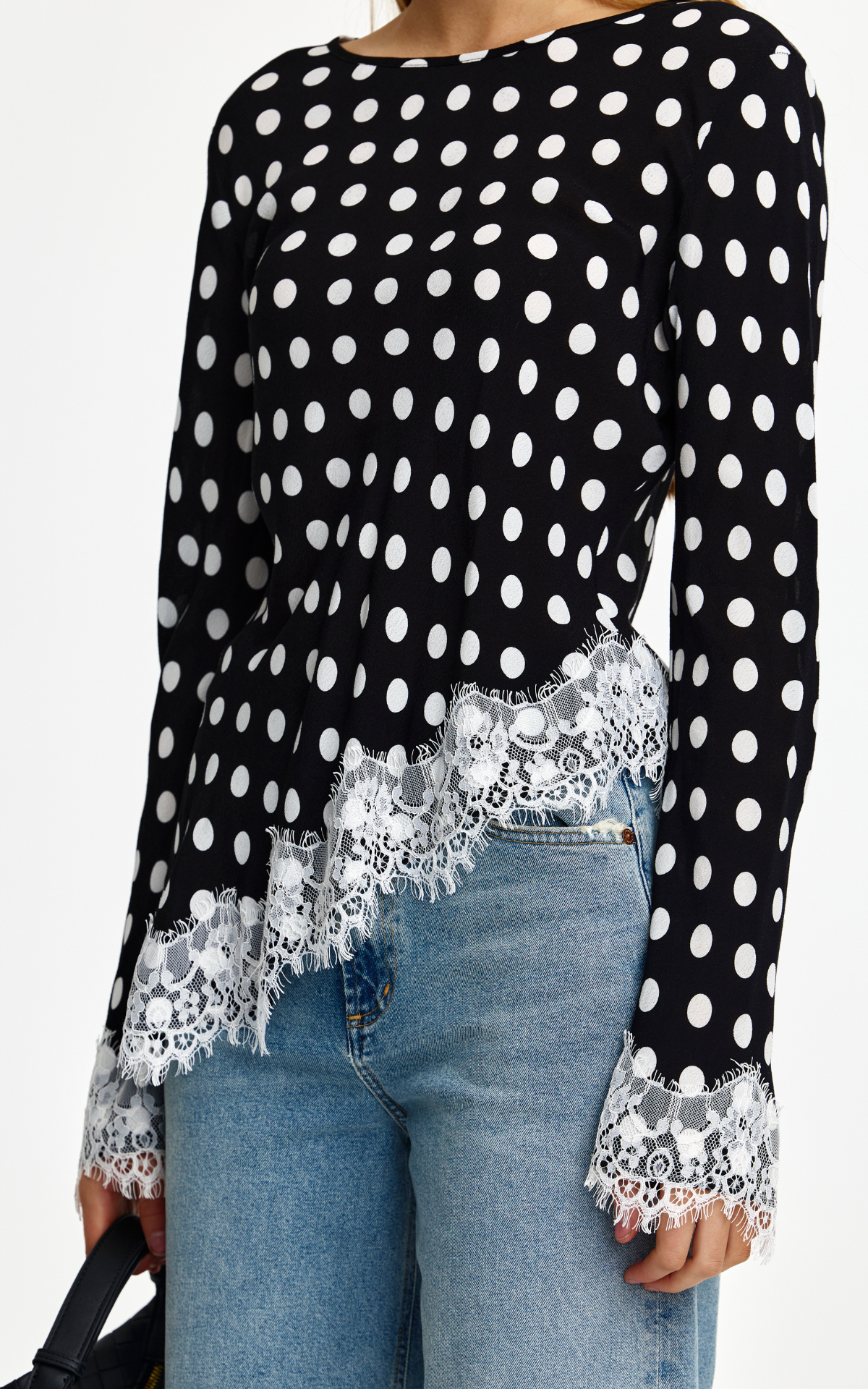 Nadia Lace Top - Navy Spot