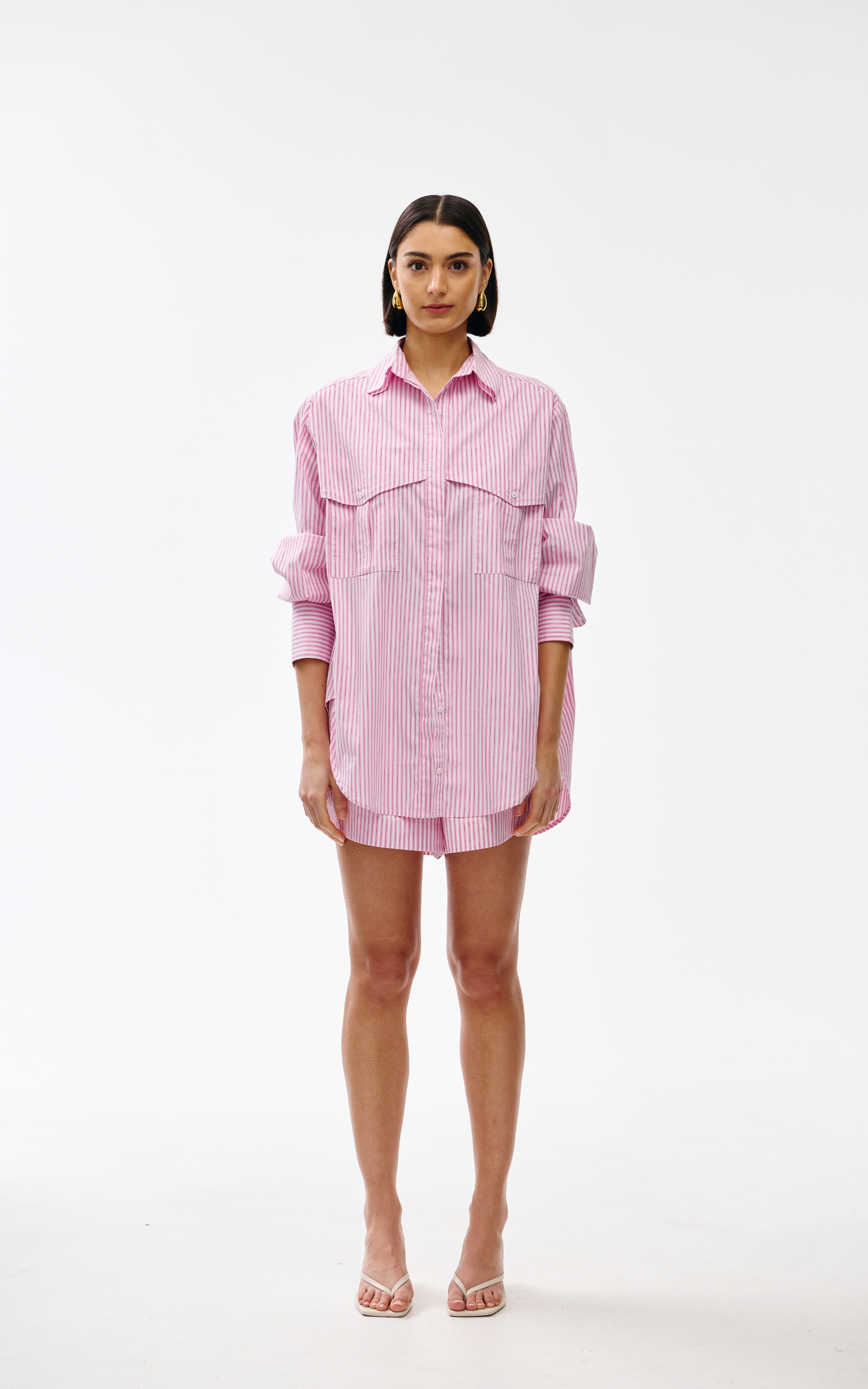 Riley Shirt - Pink Pinstripe