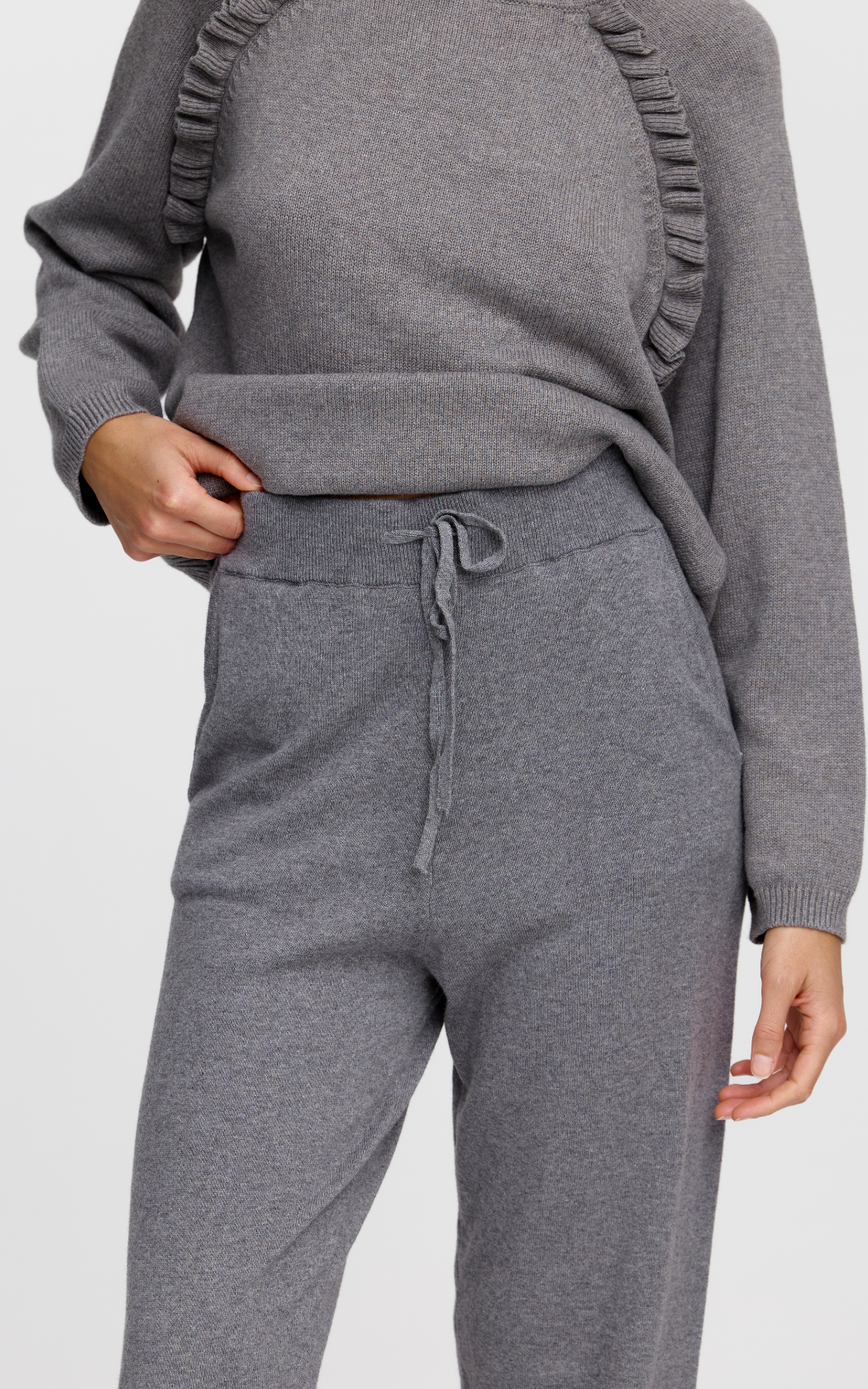 Eliza Knit Pant - Grey Marle