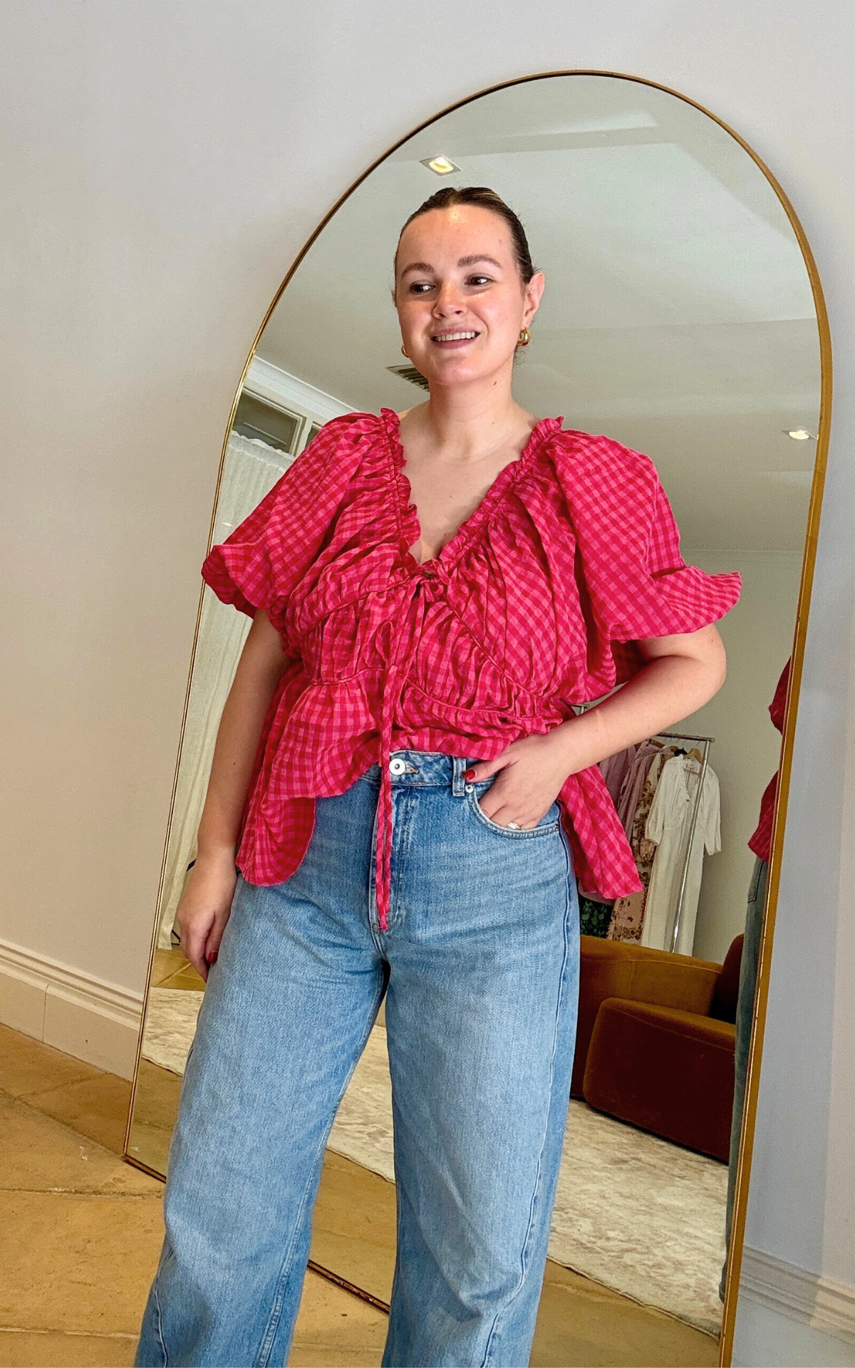 Pia Top - Rosas Gingham