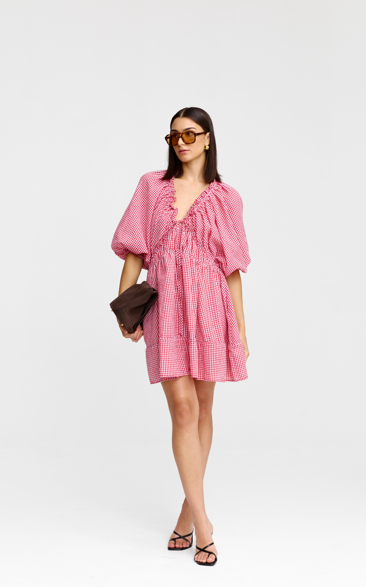 Pia Mini Dress - Red Gingham