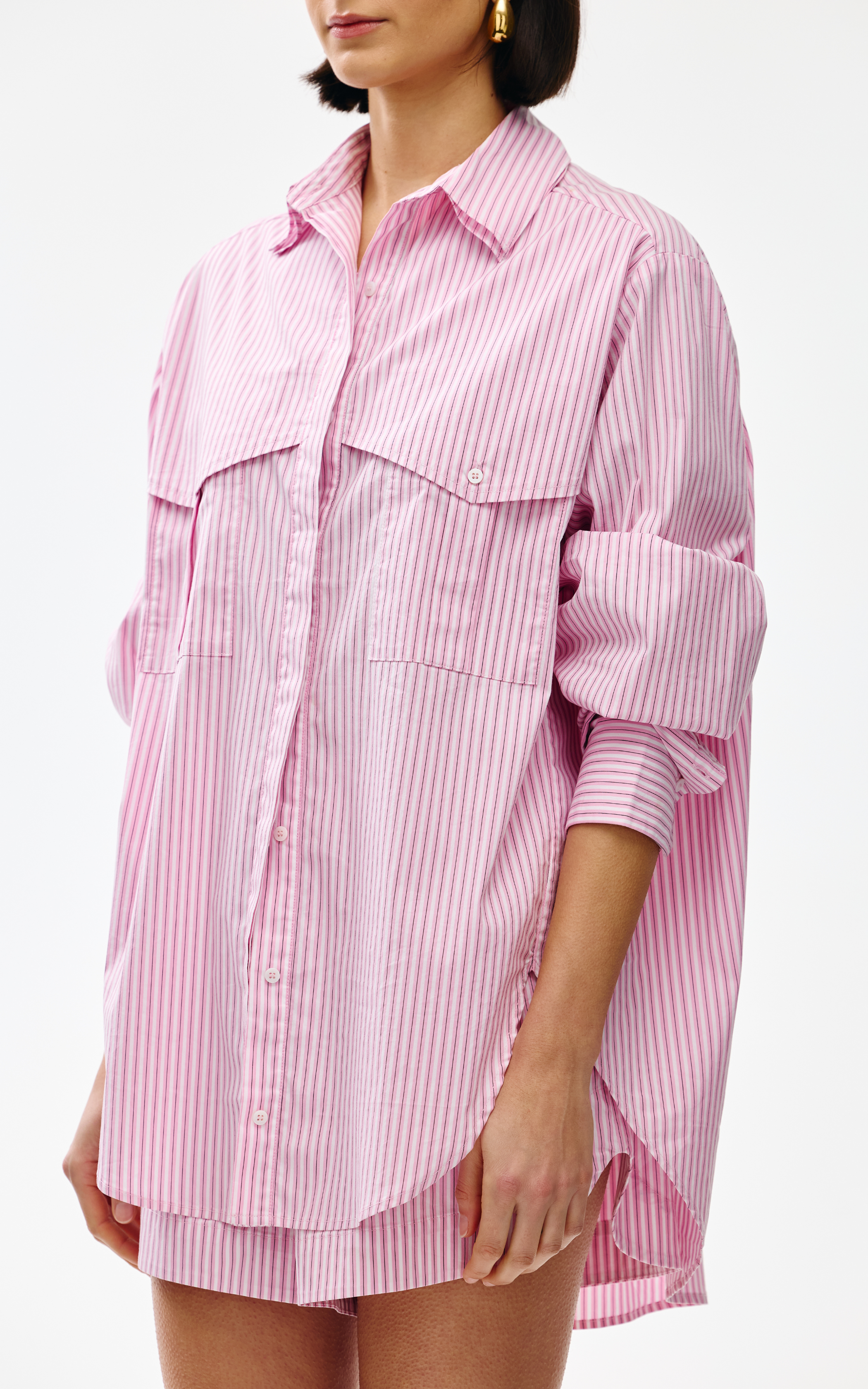 Riley Shirt - Pink Pinstripe