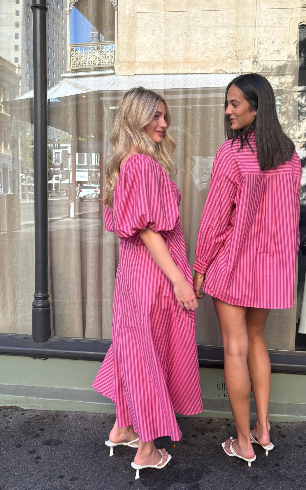 Mimi Dress - Raspberry Stripe