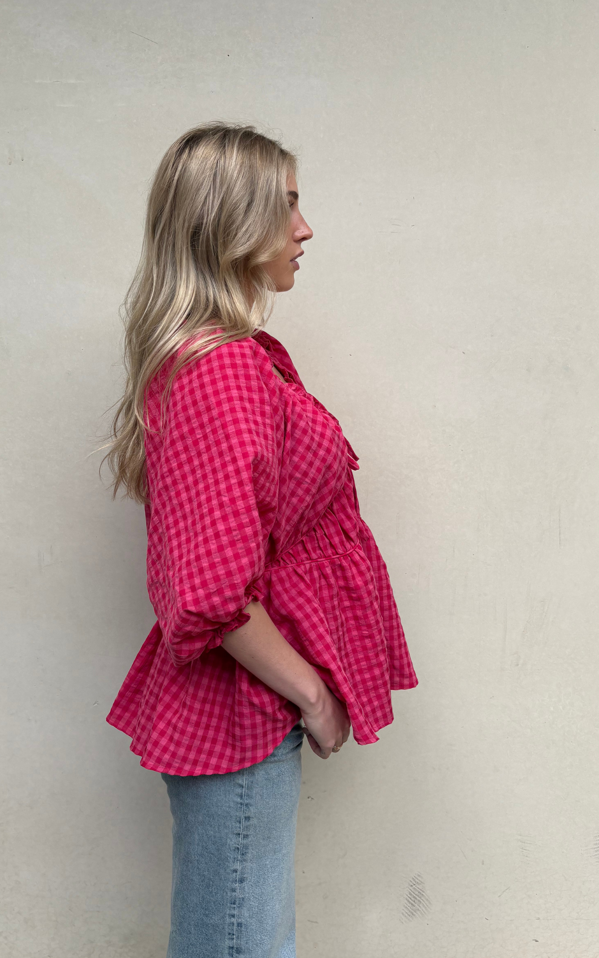 Pia Top - Rosas Gingham