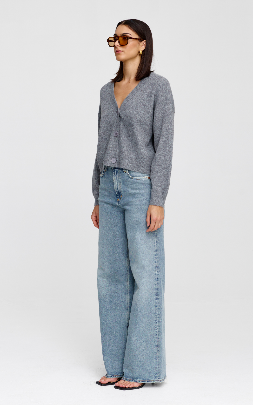 Goldie Cardigan - Grey Marle
