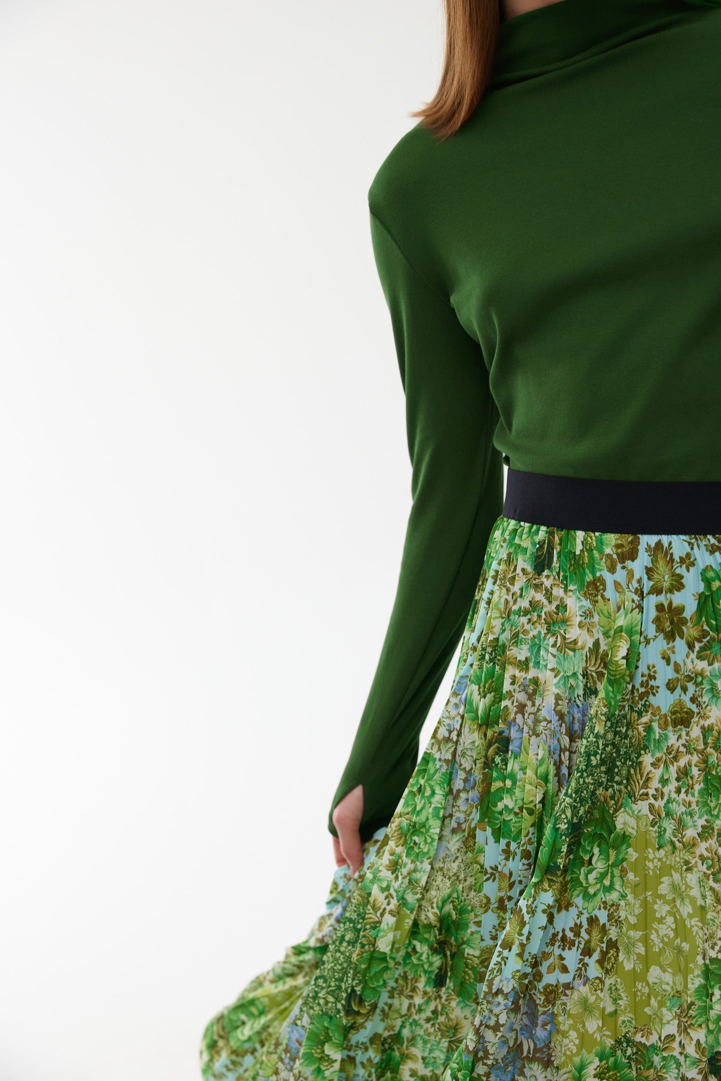 Goldie Pleat Skirt - Floral Haze