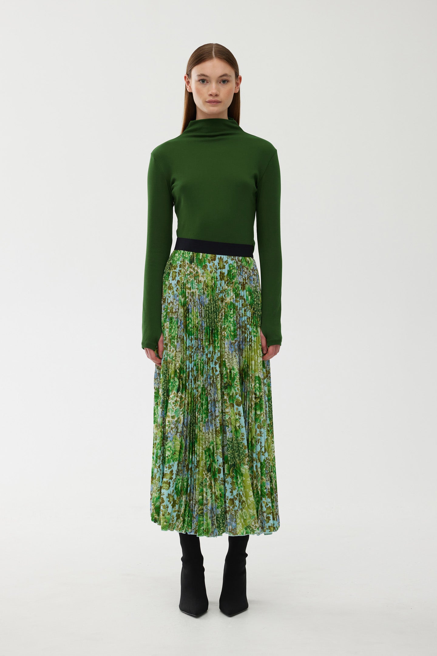Goldie Pleat Skirt - Floral Haze