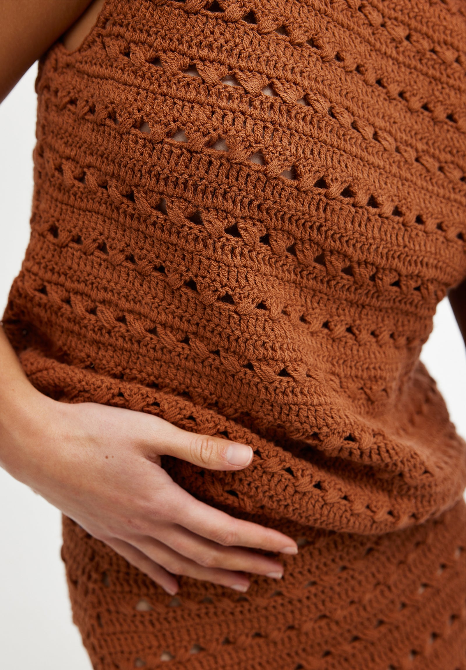 LAURA CROCHET SKIRT - RUST