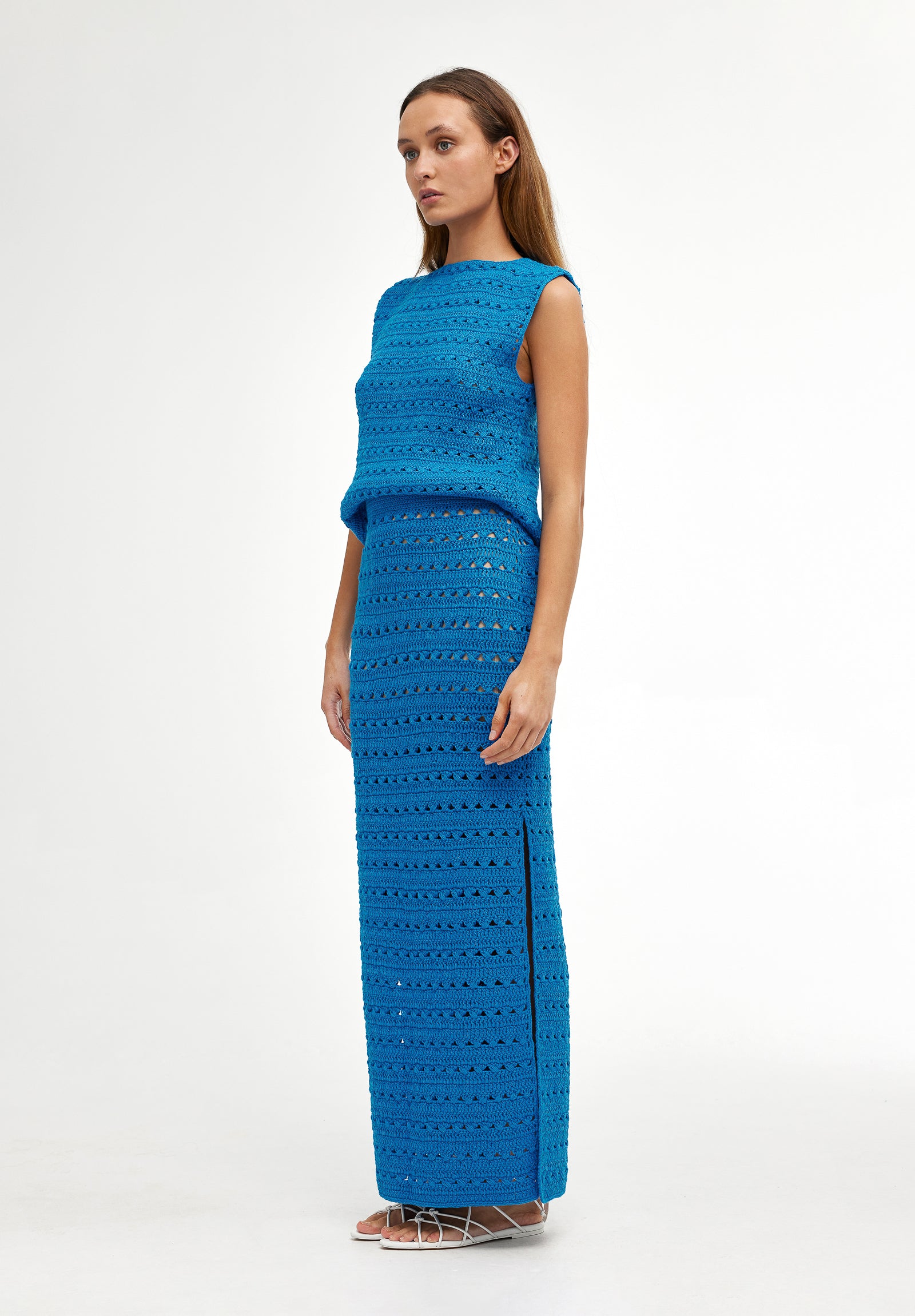 LAURA CROCHET SKIRT - BLUE