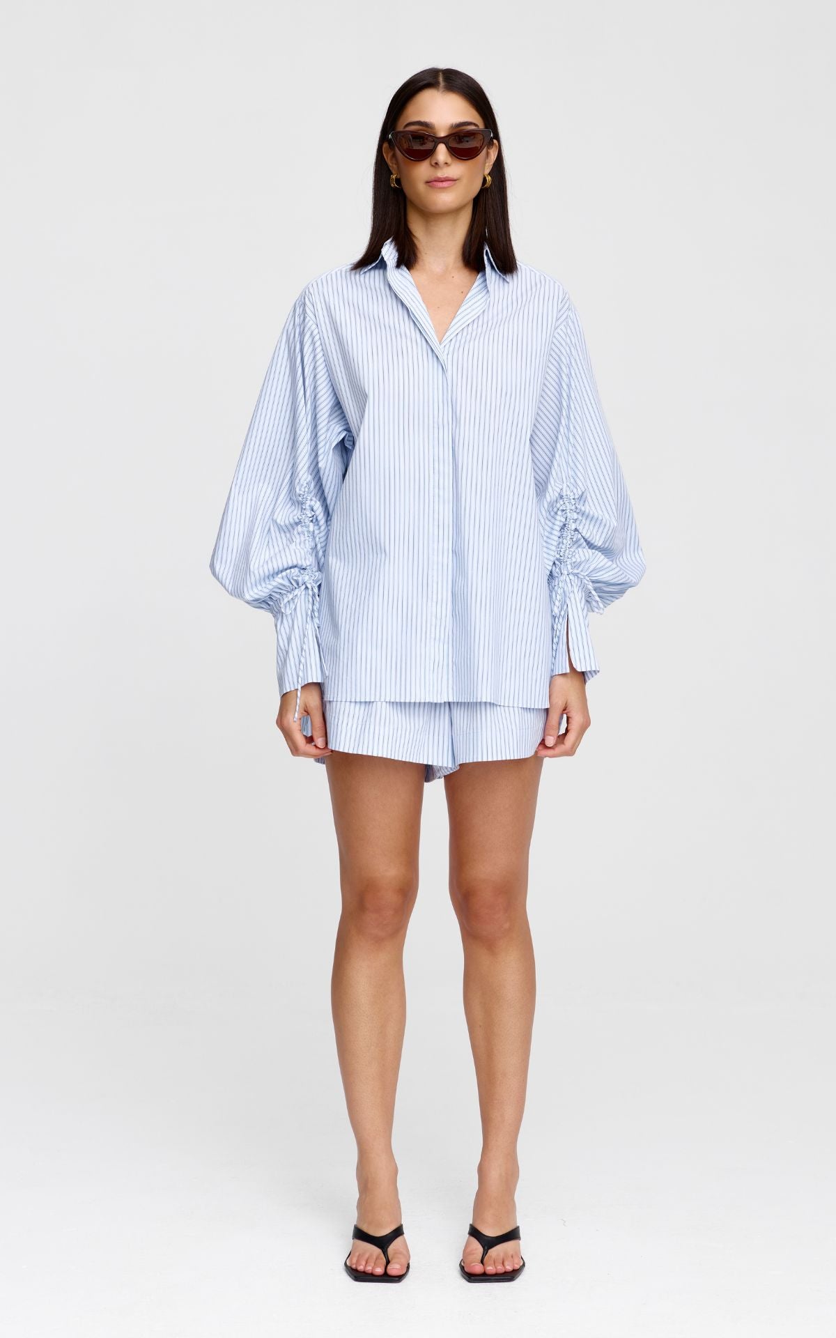 Juniper Short - Blue Pinstripe