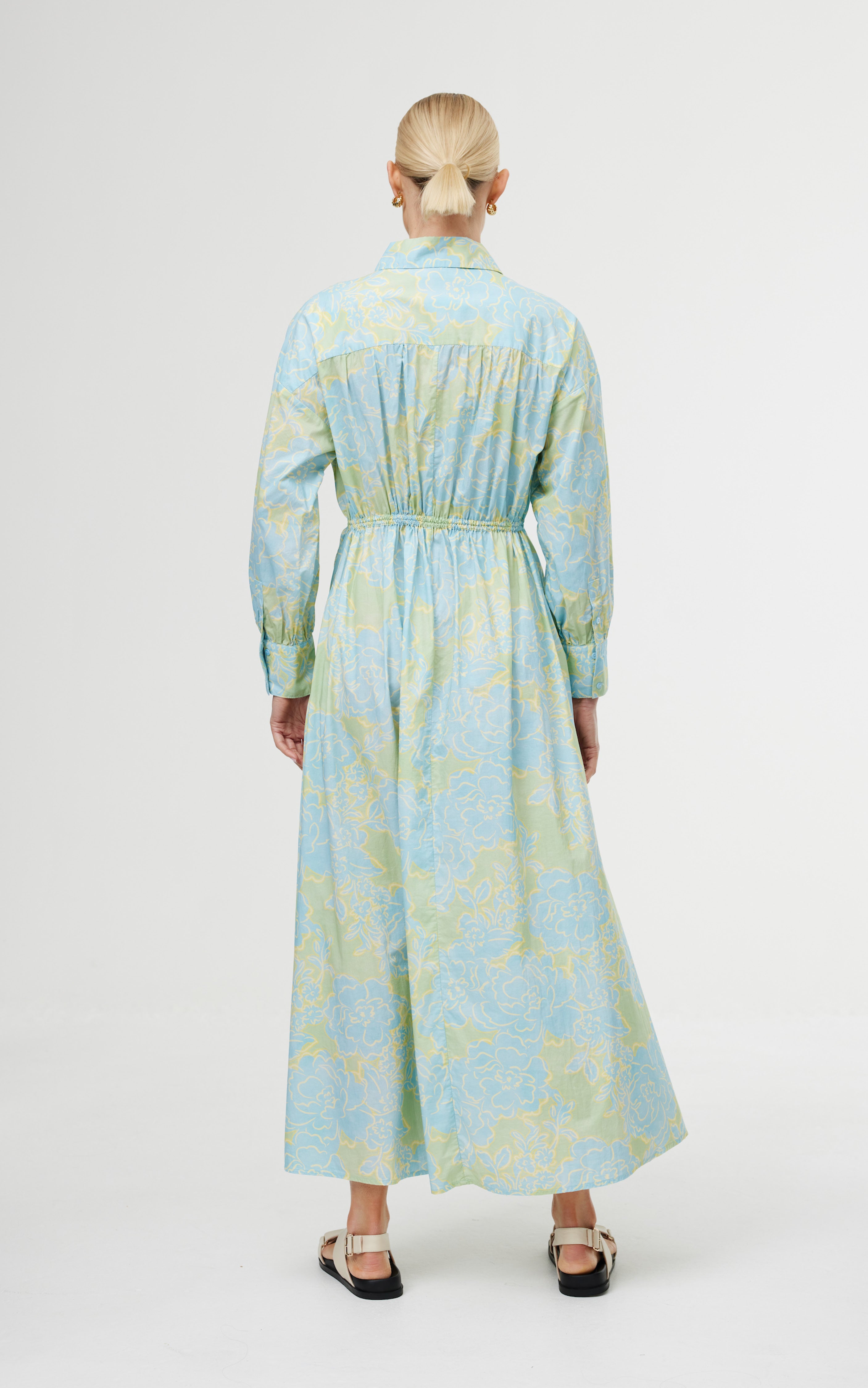 Isla Shirt Dress - Ocean Bloom