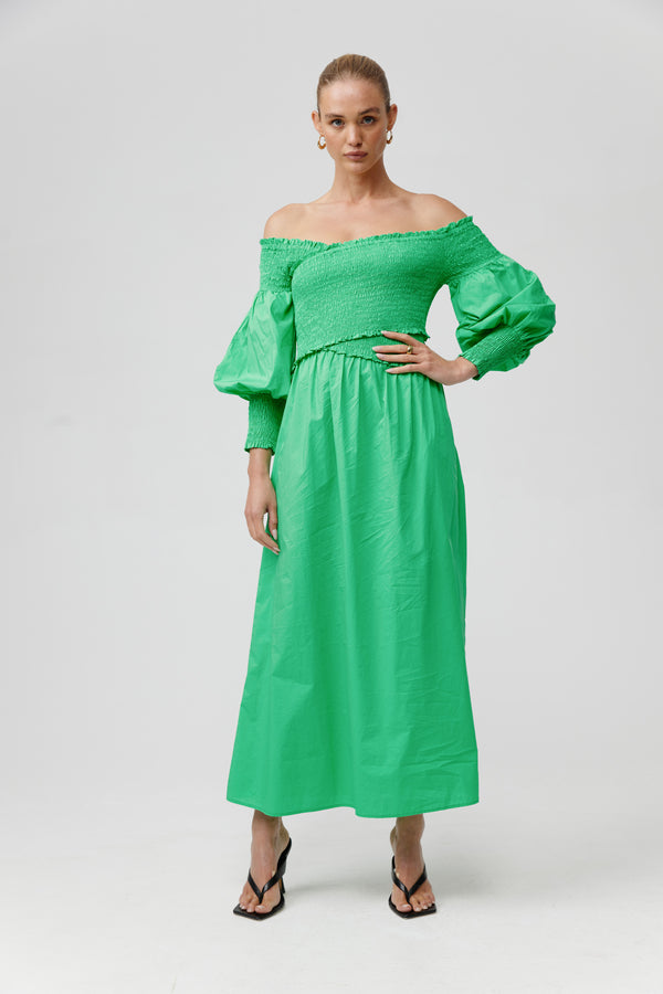 CUBA DRESS - BRIGHT GREEN
