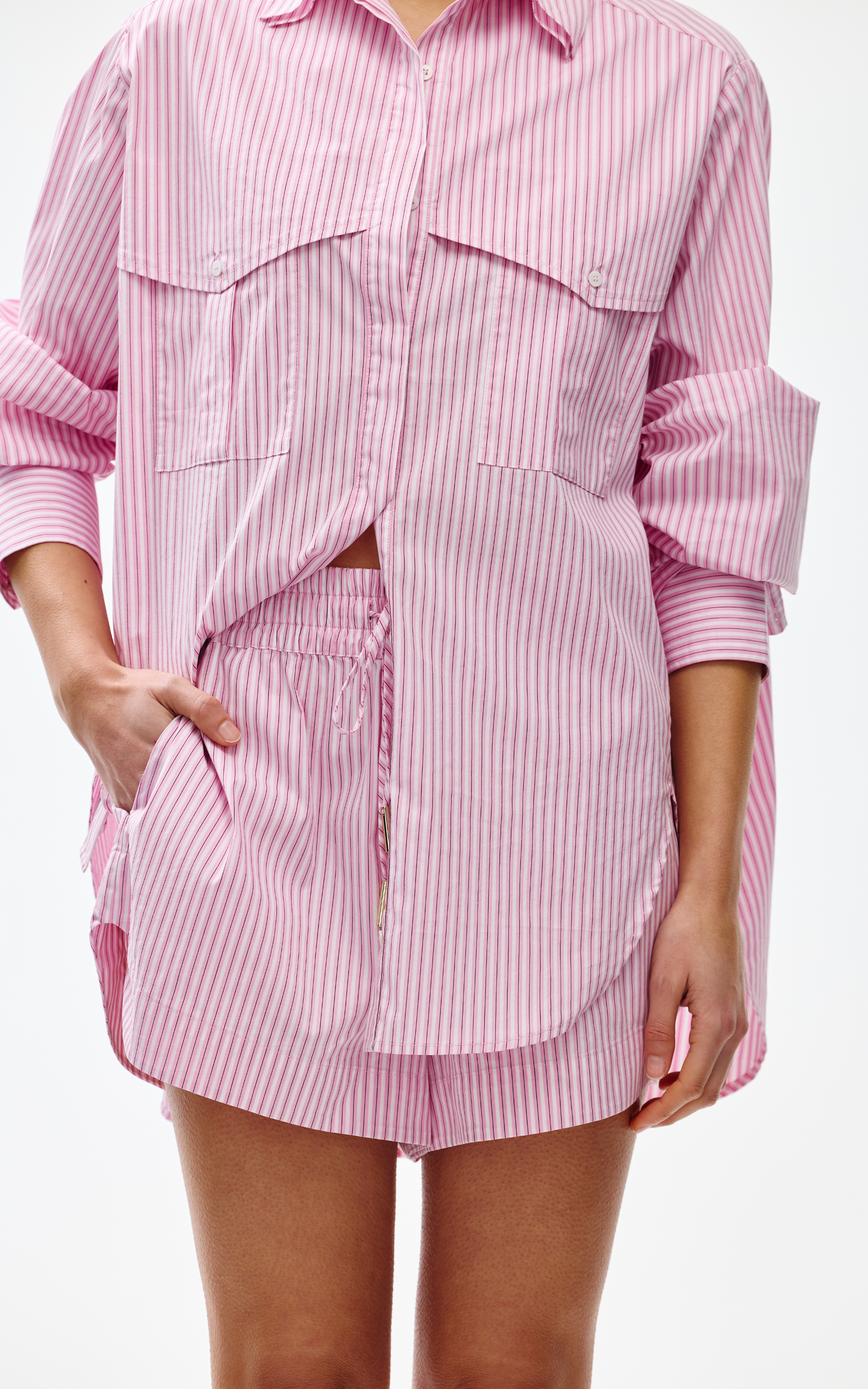 Juniper Short - Pink Pinstripe