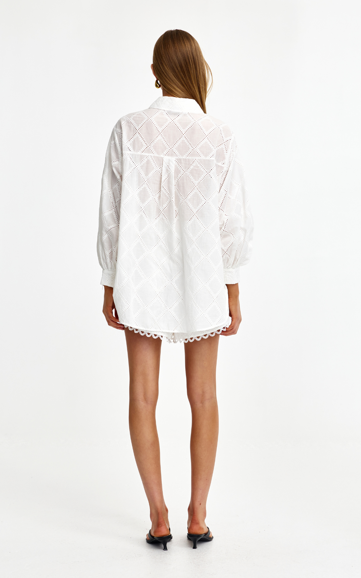 Laurel Diamond Lace Shirt - Ivory