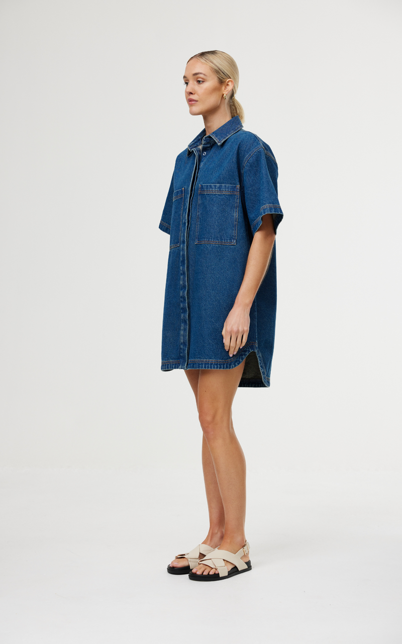 Freya Dress - Dark Denim