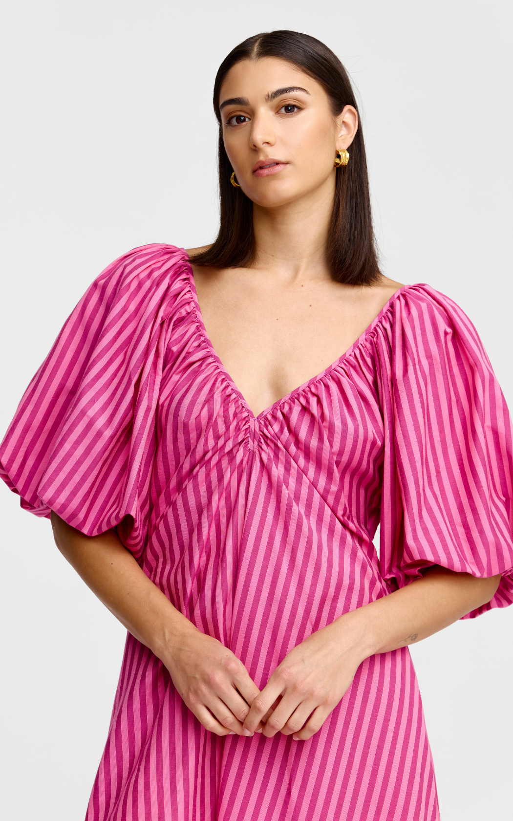 Mimi Dress - Raspberry Stripe