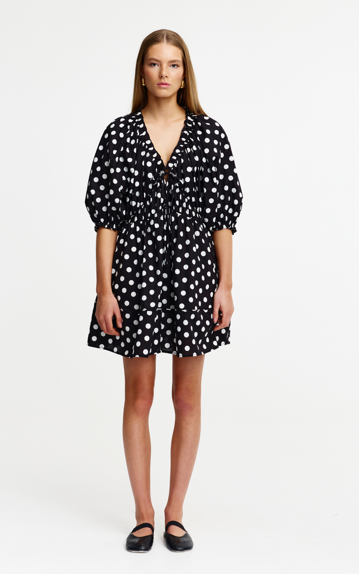 Pia Mini Dress - Navy Spot