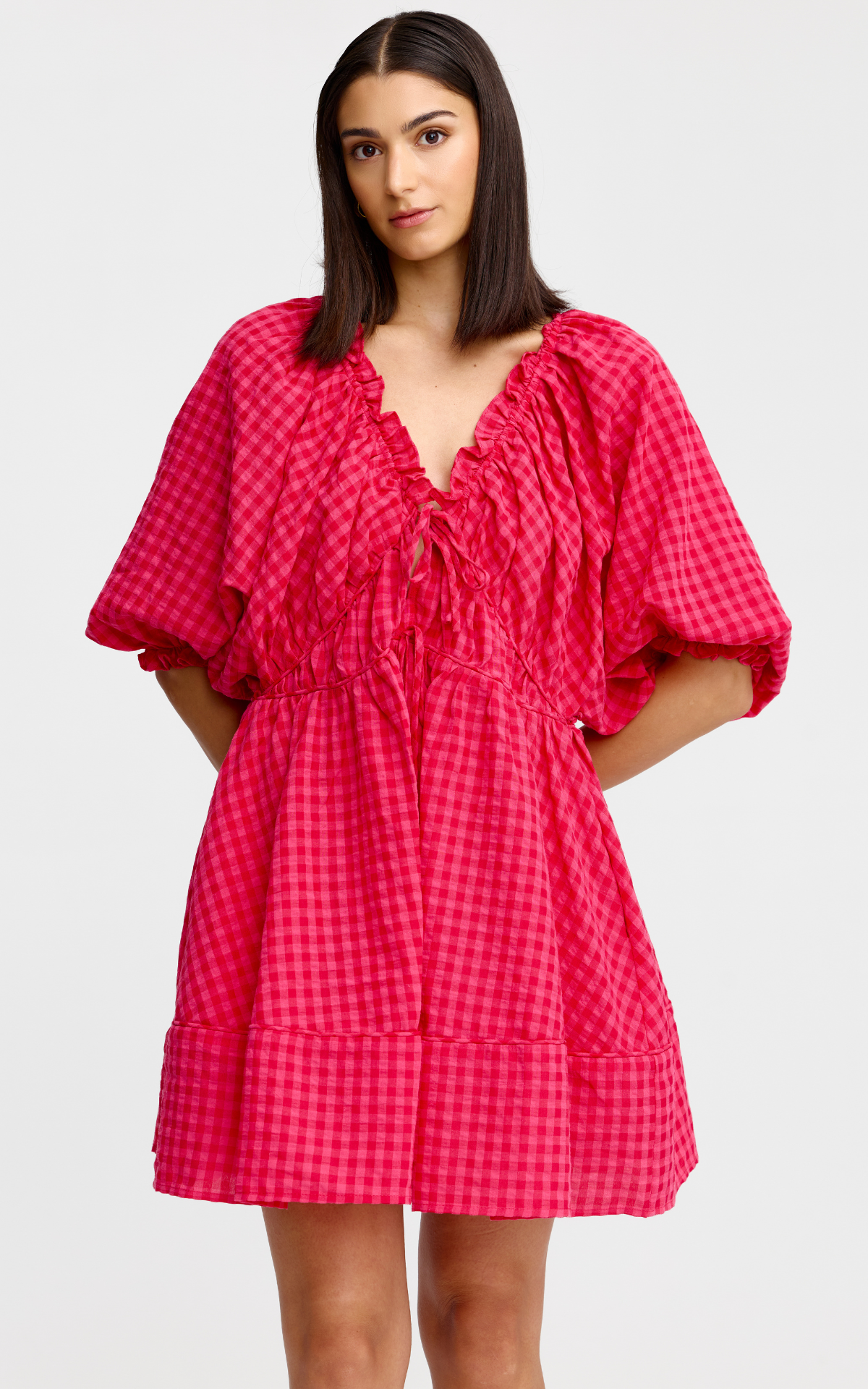 Pia Mini Dress - Rosas Gingham