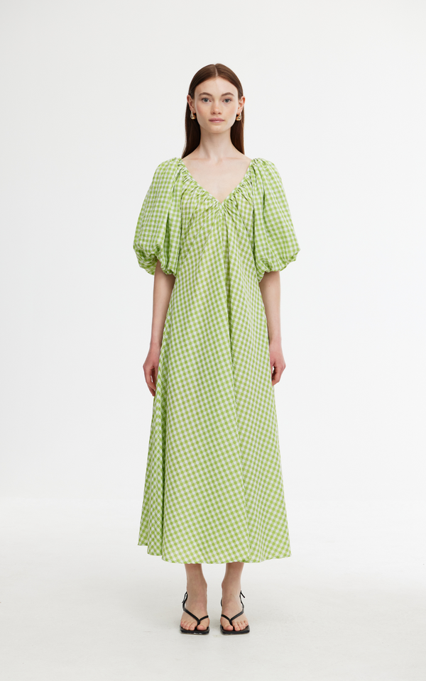 Mimi Dress - Green Gingham