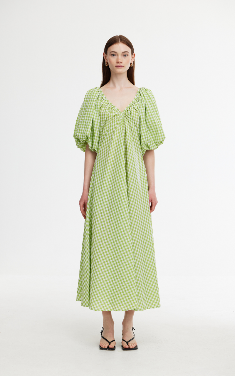 Mimi Dress - Green Gingham