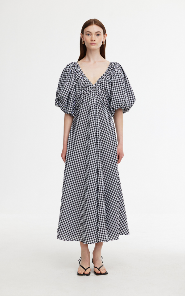 Mimi Dress - Black + White Gingham