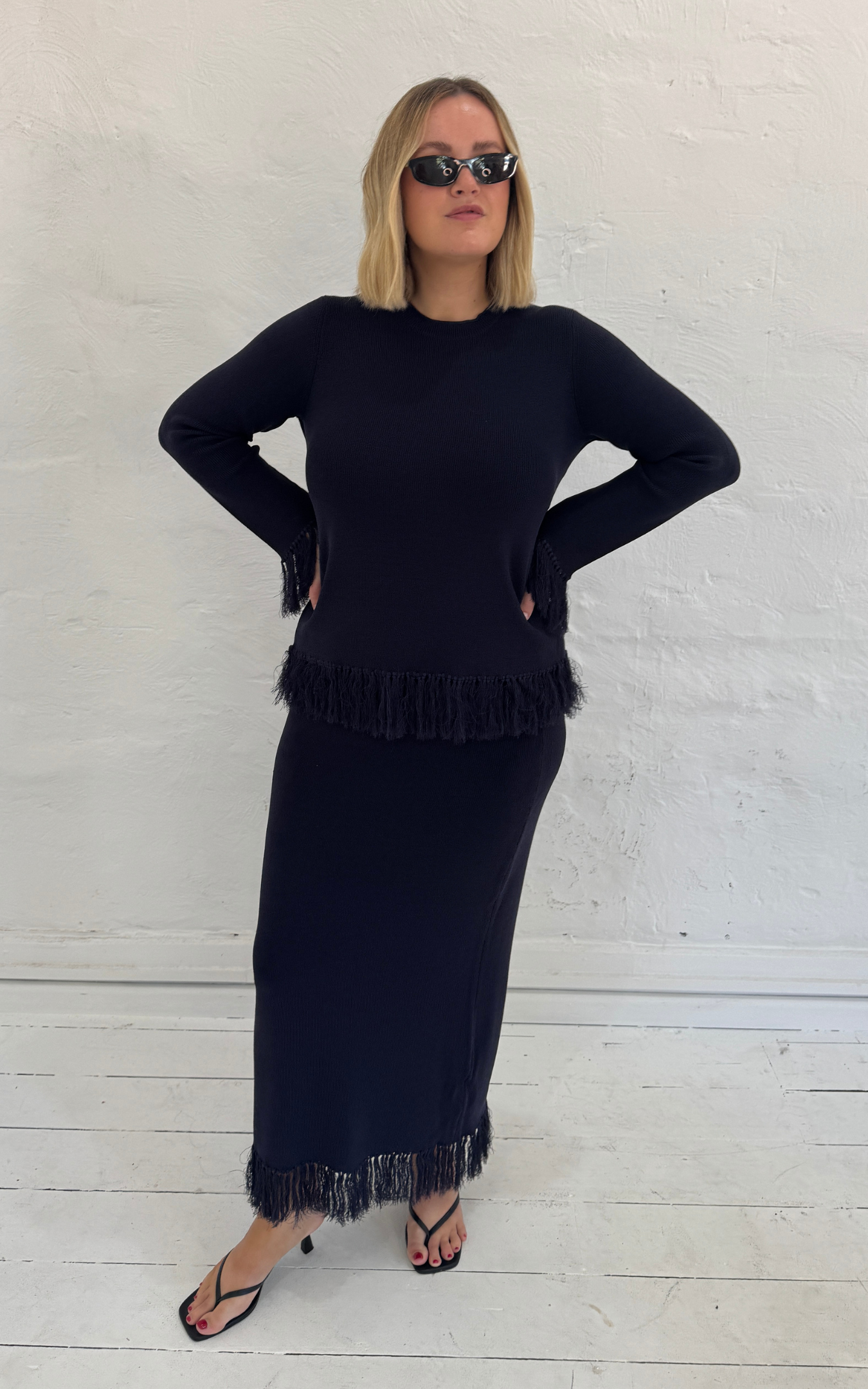 Marigold Knit Top - Midnight