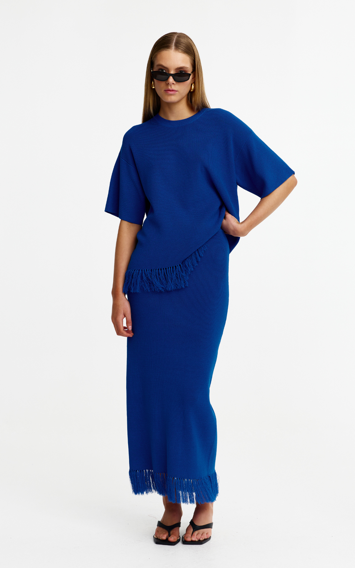 Marigold Knit Skirt - Blue Azure