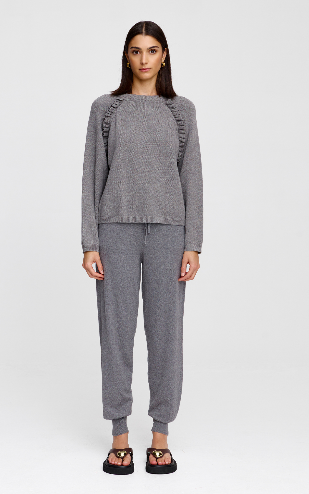Eliza Knit Pant - Grey Marle