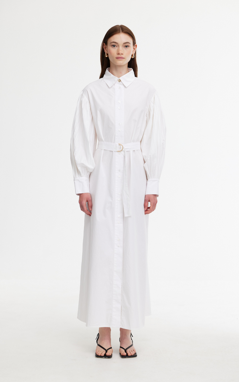 Harlow Pleat Dress - Ivory