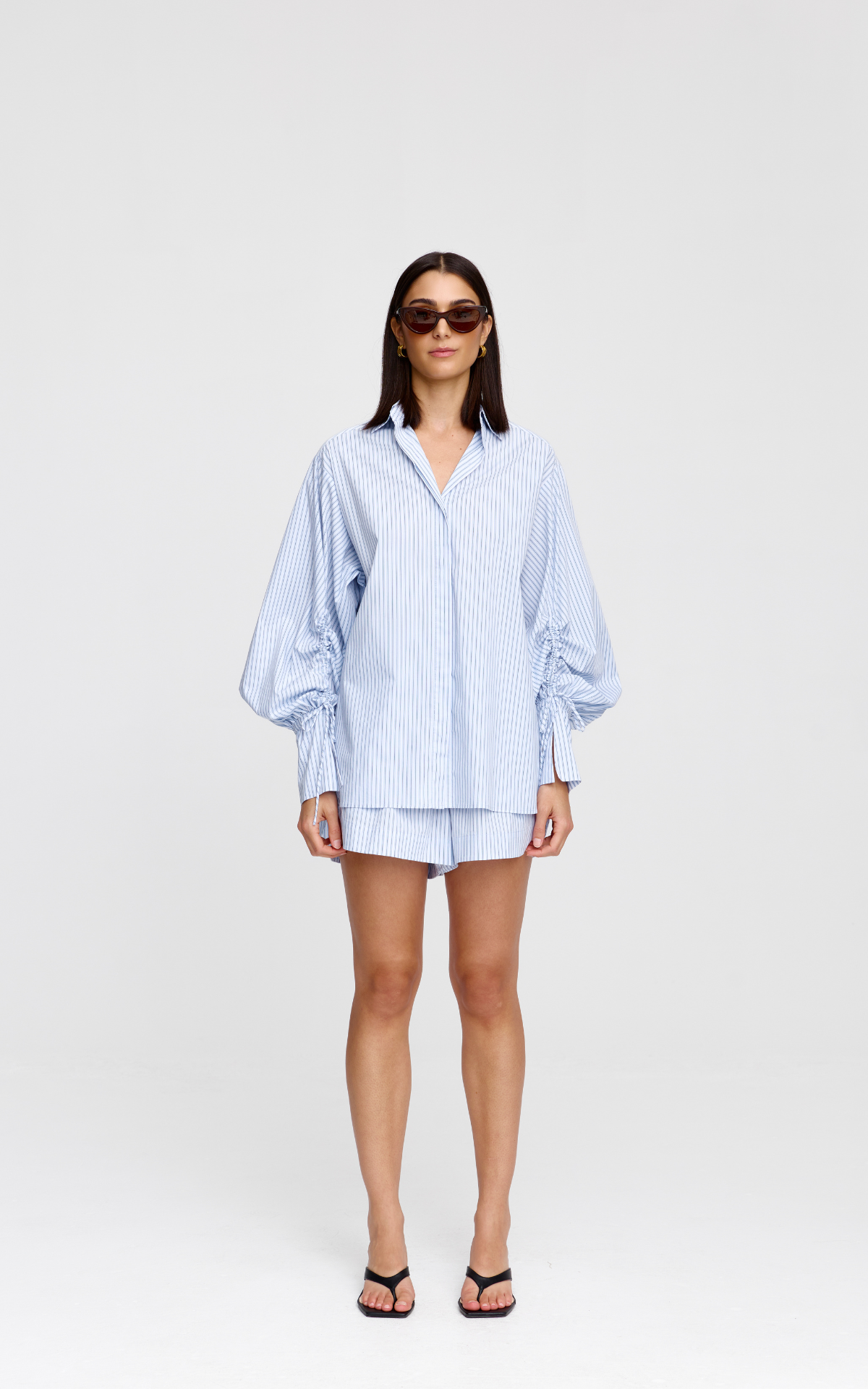 Juniper Short - Blue Pinstripe