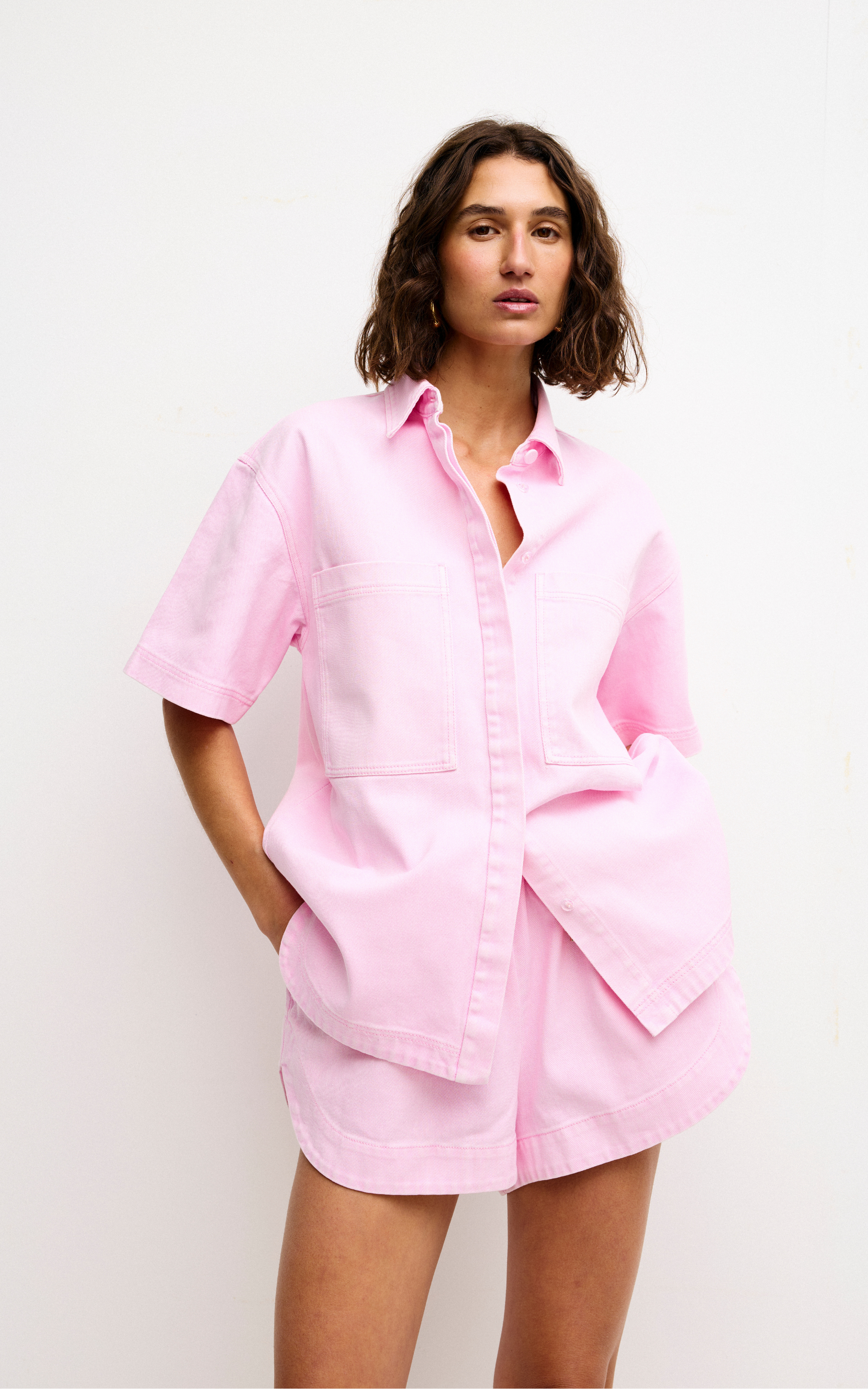 Freya Shirt - Blush Wash Denim